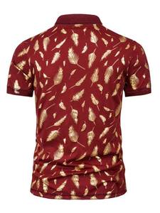 Men's Golf Polo Shirts Summer Fashion Star <b>Chain</b> Bronzing Print Short Sleeve Soft Quick Dry Regular Fit Men's / Printed T Shirt - Product Image 2