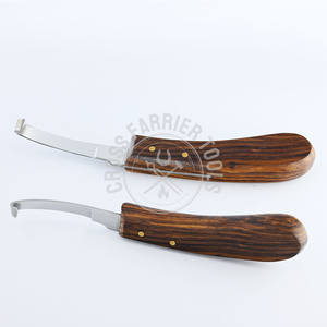 Herramienta de herrador de alta calidad, cuchillo de pezuña de acero inoxidable, cuchillo de pezuña con mango de madera, herramienta de cuidado de pezuña, instrumento veterinario de garra - Product Image 5