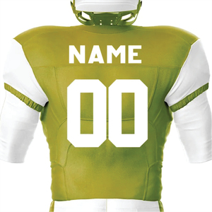 Personalizado 100% poliéster sublimado hombres uniforme de fútbol americano transpirable Parot verde blanco aparejos sarga equipo frente corto - Product Image 3