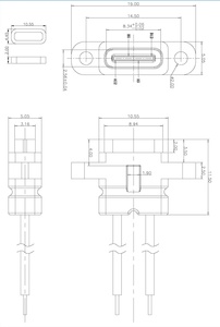 Proveedor de Vietnam Tipo-C Enchufe hembra de 2 pines Impermeable IPX6 Conector USB Alambre de soldadura Moldeo por inyección Orificios de tornillo al por mayor - Product Image 2