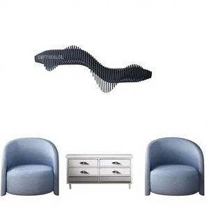 Sculpture murale ronde moderne en bois, design paramétrique 3D, Art Déco, portrait, pour la maison, anniversaire, faite à la main, avec fonction tactile - Product Image 1