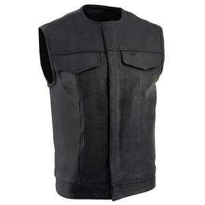 Chaleco de motorista de nuevo diseño para hombre, talla grande, tejido de lana de cuero Reversible a la moda, ropa exterior larga transpirable para invierno - Product Image 2