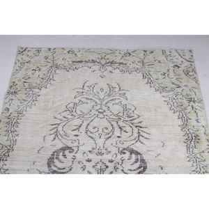 Alfombra Turca, Alfombra Vintage de 4.3x8.1 pies, Alfombra de Lana con Plantas y Árboles Verdes - Product Image 4