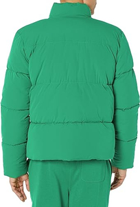 Blouson d'hiver matelassé pour homme en toile, avec coque en nylon épais et doublure en polyester, coupe classique, motif uni, fermeture éclair sur le devant. - Product Image 3