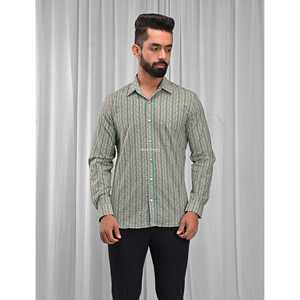 Men's Casual Floral Printed Cotton <b>Shirt</b> with Stand Collar Full Sleeves ODM Supply Woven Poplin Oxford Fabric <b>Patchwork</b> Pattern - Product Image 1