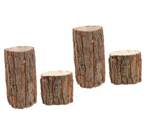 4 Uds. Cubo de corteza Floral, portavelas verde, portalápices de madera, flores artificiales para exteriores, contenedor de flores, decoración de escritorio de oficina - Product Image 1