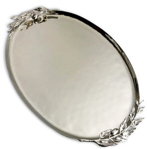 Plateau de service en aluminium avec poignée en bois de cerf pour centres de table et décoration de chambre à coucher Plateau en métal au prix le plus bas en gros - Product Image 6