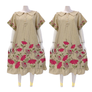 Bonito vestido informal de manga corta y hasta la rodilla, estilo súper cómodo y bonito para ropa de dormir de verano, uso diario - Product Image 3