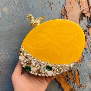 Pochette en résine écologique et non toxique pour femme, fournisseur de sacs à main tendance en forme de hibou émaillé, thème ange - Product Image 3