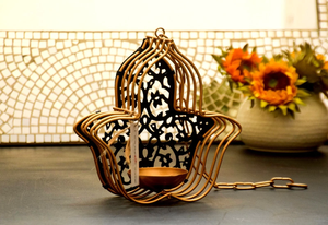 Design frais personnalisé peinture or métal et verre support bougeoir pour cadeau de noël décoration de la maison - Product Image 3