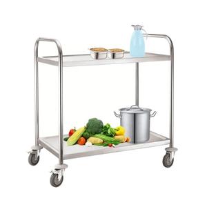 Chariot de service moderne SS 2 niveaux pour la maison, l'hôtel, le bureau au prix de gros de l'Inde Chariot SS fait à la main pour la maison d'hôtel - Product Image 2