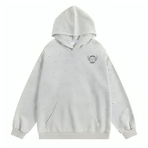 Sweat à capuche pour homme de haute qualité, orné de strass, conçu pour le confort et le style, idéal pour les sorties décontractées et l'usage quotidien. - Product Image 1