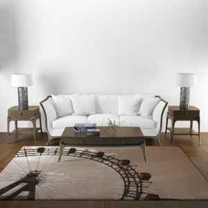 Tapis imprimé sur le thème des parcs d'attractions - Design moderne de paysage de parc, tapis fin non tissé - Product Image 3