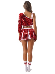 Ensembles de jupes de cheerleading pour filles, costumes de pom-pom girls sans manches, costumes imprimés 100% polyester pour uniformes adultes - Product Image 3