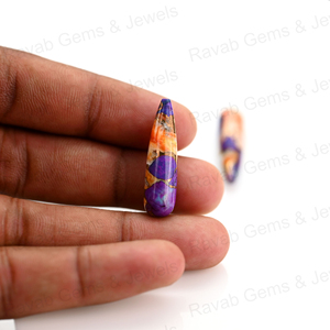 ลดราคาวาเลนไทน์ ขายส่ง หินมุกธรรมชาติสีม่วง 9x30 มม. รูปทรงหยดน้ำเรียบ หินควอตซ์บำบัดสำหรับทำเครื่องประดับ - Product Image 3