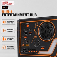 Station d'alimentation portable série 800W, batterie LiFePO4 277,5Wh, générateur solaire professionnel, 5 ports USB QC4.0, haut-parleur Bluetooth, radio FM