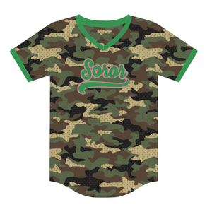 Jersey de Béisbol Camo 08 Soror, Jersey Universitario para Mujeres, Estilo Casual y Elegante, Color Rosa y Verde - Product Image 5