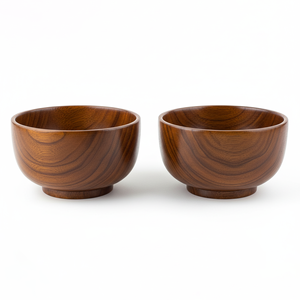 Juego de 2 Tazones para Servir Woodensure, Hechos a Mano con Madera de Acacia Sólida Ecológica, Estilo Contemporáneo para Fiestas y Cenas, Tacto Natural Duradero - Product Image 2