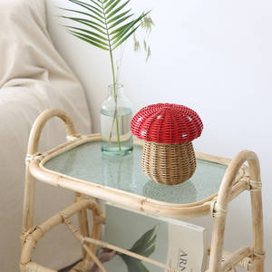 Mini cesta con forma de seta hecha de ratán natural para niños, cesta tejida a mano, pequeña, de juguete, 100% - Product Image 4