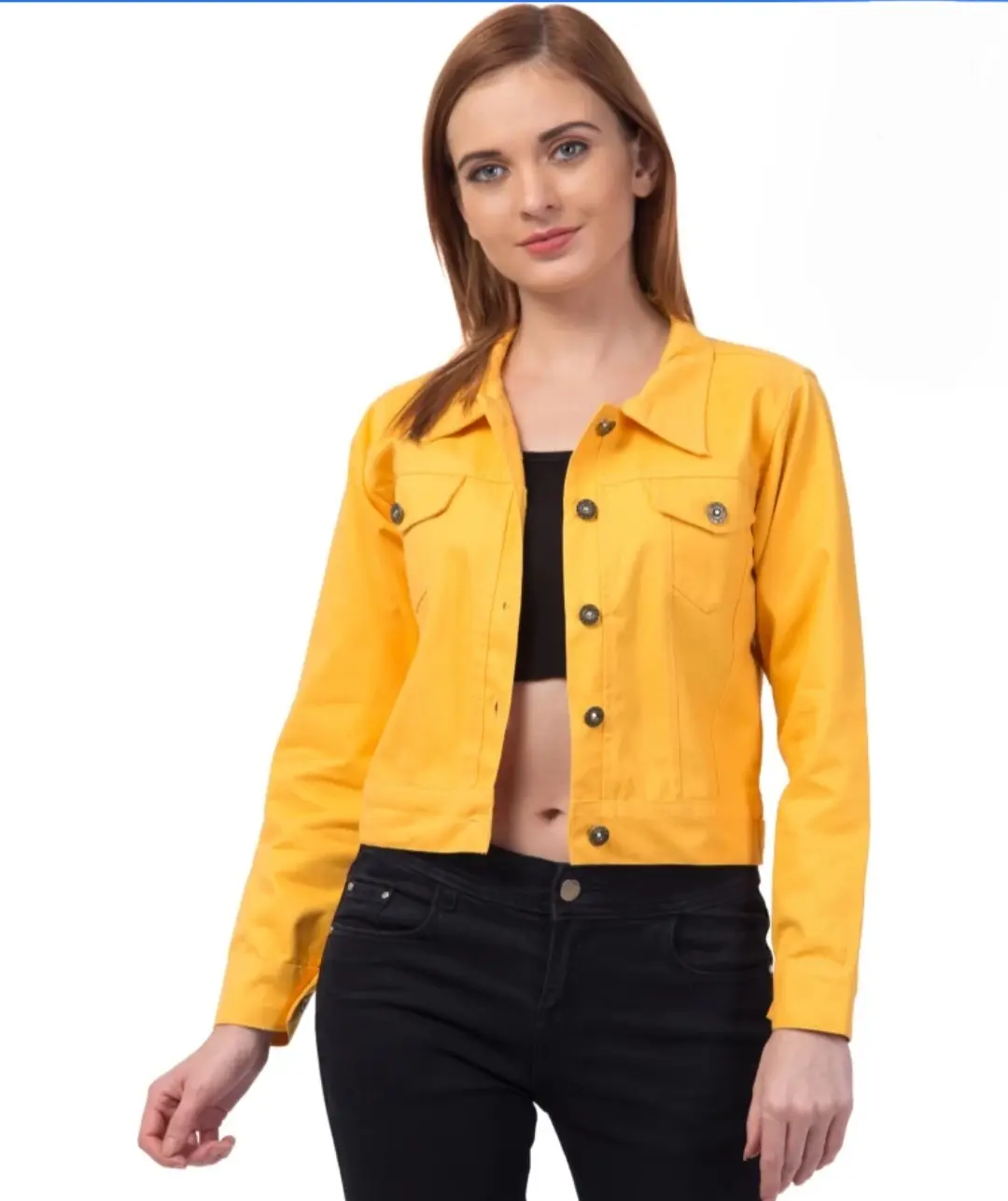 Yellow Cottons Blend Jackets For Girls And Womens Casual Ladies Pair It Up With Accessories Of Your Choice Casual Dresses