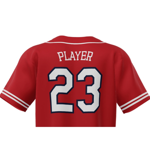 Ensemble de maillots de baseball personnalisés pour hommes adultes, 100% polyester, col en V, respirant, séchage rapide, impression par sublimation, 300g, OEM - Product Image 4