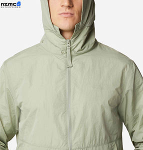 Men's Custom Printed <b>Thin</b> Winter Windbreaker <b>Jacket</b> High Quality <b>Waterproof</b> Polyester Long Length Stand Hood Latest Coated - Product Image 6