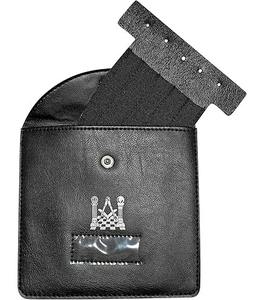 Porte-bijoux de poche maçonnique Regalia grande taille en cuir noir | Étui à bijoux franc-maçon/Pad - Product Image 2