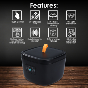 Nettoyeur à ultrasons direct d'usine avec capacité de réservoir de 255ml 4 modes de nettoyage bijoux pièces en métal articles personnels - Product Image 4
