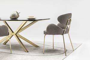Ensemble de table à manger et 6 chaises en acier inoxydable moderne et élégant, ajout élégant à la cuisine ou à la villa - Product Image 3