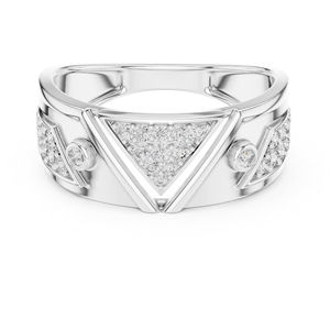 แหวนครบรอบเพชรทรงกลมที่เพาะเลี้ยงในห้องปฏิบัติการทองคำขาว 14K สำหรับผู้หญิง |   เพชรที่เพาะเลี้ยงใหม่ - Product Image 1