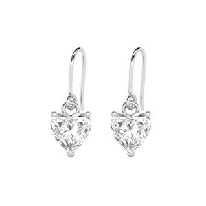 NOVAMART Fine <b>Silver</b> Heart's Desire Solitaire Dangle Drop Earrings Gold Plated Quartz Pearl Diamond Ruby <b>Stud</b> for Wedding Party - Product Image 1