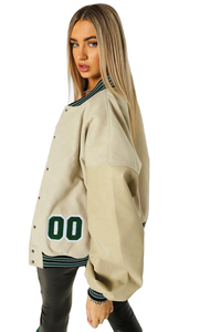 High Quality Hot Sale Cheap Price Varsity Women Jacket Custom logo Chenille Printing Letterwomen <b>Coats</b> Leather Sleeve Baseball - Product Image 3