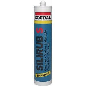 Soudal Sanitary Silicone Silirub S Grey 300ml Cartridge <b>Seals</b> Product - Product Image 1