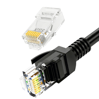 Kabel Patch D-sunty Cat5e Bersertifikasi CE UTP Tahan Lama untuk Kamera CCTV 0.5m/1m/5m/50m Konektor RJ45 Luar Ruangan 100% Kabel Tembaga Murni