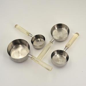 Juego de Tazas y Cucharas Medidoras, Juego de 4 Piezas de Tazas y Cucharas Medidoras Plateadas, Juego de Cucharas Medidoras con Acabado Espejo, Juego de Herramientas para Hornear Café - Product Image 2