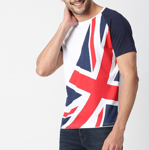 Haute qualité 100% coton imprimé graphique oem votre marque t-shirt coupe ajustée col rond manches courtes manches raglan hommes t-shirts - Product Image 2