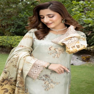 <b>Kurta</b> Set for <b>Women</b>-Wholesale Pakistan Indian Three Piece Viscose Heavy Embroidered Ethnic Modern Design Salwar Kameez Dupata - Product Image 3