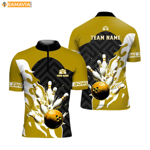 Uniformes d'équipe de bowling imprimés personnalisés SAMAVIA Chemises sublimées respirantes légères pour un usage professionnel - Product Image 6