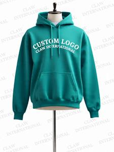 Jersey con capucha de patrón sólido informal para hombre 100% algodón poliéster polar logotipo personalizado bordado sudadera de invierno pulóver - Product Image 2