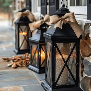 Linternas de metal decorativas artísticas con diseño minimalista moderno perfecto para restaurantes de casas contemporáneas - Product Image 1