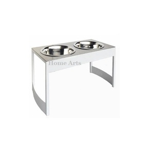 Antique Design Indoor <b>Dog</b> Feeding <b>Bowls</b> Stainless Steel Customized Size Pet <b>Bowls</b> <b>With</b> Wood <b>Stand</b> In Bulk - Product Image 5