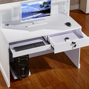 Mueble de Recepción de Oficina de Alta Calidad, Diseño Superior para Barbería, Mostrador de Recepción de Madera Blanca para Salón - Product Image 5