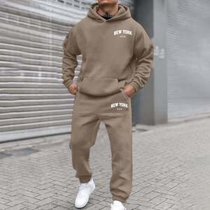 Vente en gros de survêtements en polaire décontractés de qualité supérieure pour hommes, ensemble sweat à capuche et pantalon de survêtement de travail, tenue chaude, coupe décontractée pour l'hiver - Product Image 6