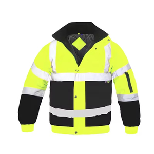 Vêtements de travail robustes veste de sécurité haute visibilité vêtements Hi Viz réfléchissant ANSI classe 2 bicolore unisexe veste de sécurité à glissière - Product Image 4