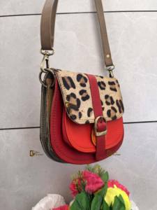 กระเป๋าถือหนังรีไซเคิลสไตล์ตะวันตกใหม่กระเป๋าผู้หญิงหลากสีกระเป๋าสะพายไหล่พิมพ์ลายเสือดาวมีสไตล์ - Product Image 4