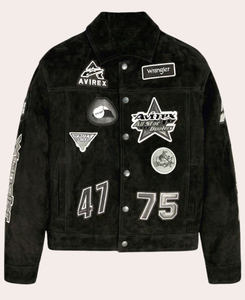 Veste unisexe streetwear chaude et durable, coupe-vent, avec broderie et patchwork de lettres, en polaire épaisse respirante, avec poignets en tricot côtelé - Product Image 1