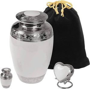 Distribuidor de origen indio que vende suministro a granel tamaño y diseño personalizados 100% urna de recuerdo de aluminio y Metal urna de cremación funeraria a la venta - Product Image 3