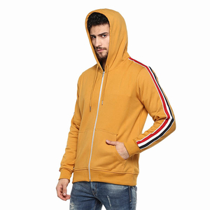 Sweat à capuche zippé vintage en détresse avec finition lavée et détails sur les bords bruts pour hommes logo personnalisé disponible en vrac - Product Image 5