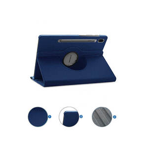 Étui rotatif Netzy pour Galaxy Tab S7 Plus T970, en cuir PU bleu, protection 11 pouces, compatible avec le support pour stylet, adapté aux enfants - Product Image 3