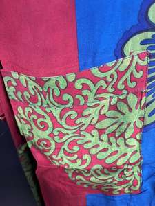 Peignoir en soie crêpe bohème pour femmes |   Col en V fleuri, taille élastique |   Vêtements de luxe vintage pour l'été, l'automne et le printemps |   Court - Product Image 3